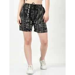 BAESD Women Abstract Printed Regular Fit High-Rise Shorts-picture-12