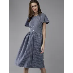 BAESD Women Checked Fit and Flare Dress-picture-39