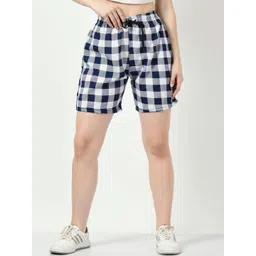 BAESD Women Checked Printed High-Rise Shorts-picture-15