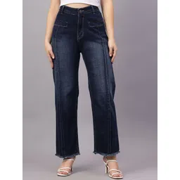 BAESD Women Comfort Wide Leg Light Fade Stretchable Jeans-picture-18