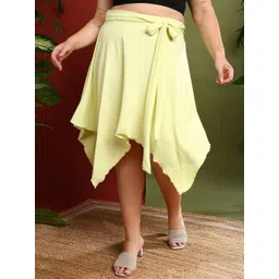 BAESD Women Cotton Blend Self Design Wrap Skirts-picture-14