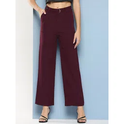 BAESD Women Cotton Pleated Relaxed Fit Trousers-picture-30