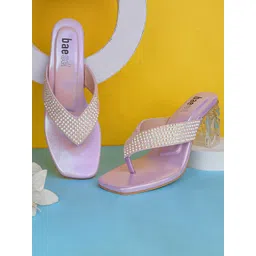 BAESD Women Embellished 3 inches Block Sandals-picture-22