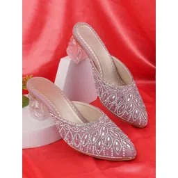 BAESD Women Embellished Block Mules-picture-33