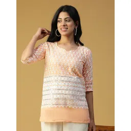 BAESD Women Embroidered V-Neck Thread Work Pure Cotton Thread Work Kurti-picture-37