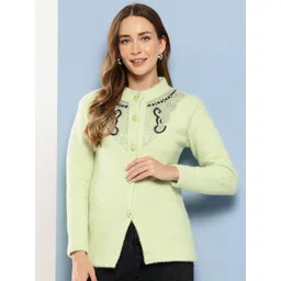 BAESD Women Embroidered Woollen Longline Cardigan-picture-24