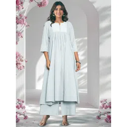 BAESD Women Ethnic Motifs Embroidered Empire Thread Work Kurta With Palazzos-image-47