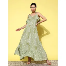 BAESD Women Ethnic Motifs Print A-Line Maxi Dress-image-26