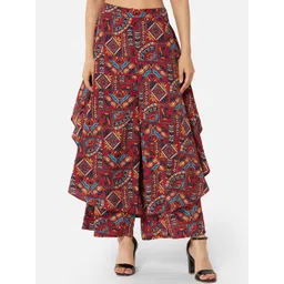 BAESD Women Ethnic Motifs Printed Flared Palazzos-image-13