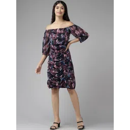 BAESD Women Floral Printed Off-Shoulder A-Line Knee Length Dress-picture-20