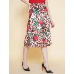 BAESD Women Floral Printed One Side Slit Knee Length Pencil Skirt-picture-15