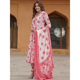 BAESD Women Floral Printed Panelled Pure Cotton Kurta with Trousers & With Dupatta-picture-38