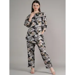 BAESD Women Floral Printed Regular Kurta with Trousers-picture-38