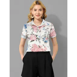 BAESD Women Floral Printed Shirt Collar Top-picture-33