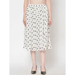 BAESD Women Geometric Printed Chiffon Casual Flared Midi Flared Skirt-picture-19