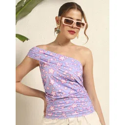 BAESD Women Geometric Printed One Shoulder Fitted Top-picture-12