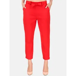 BAESD Women High Rise Cotton Cigarette Trousers-picture-23