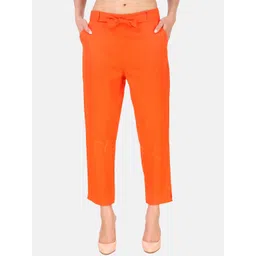BAESD Women High-Rise Cotton Trousers With Belt-picture-16