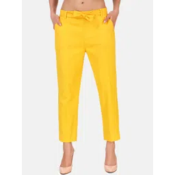 BAESD Women High-Rise Cotton Trousers With Belt-image-38