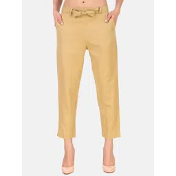 BAESD Women High-Rise Cotton Trousers With Belt-image-39