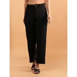 BAESD Women High-Rise Easy Wash Trousers-image-6