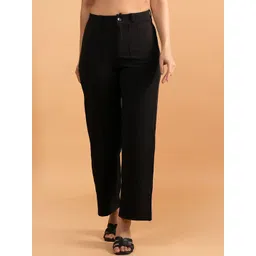 BAESD Women High-Rise Easy Wash Trousers-image-16