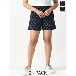 BAESD Women Pack Of 2 Conversational Printed High-Rise Cotton Shorts-picture-27