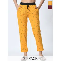 BAESD Women Pack Of 2 Geometric Printed Cotton Trackpants-picture-14