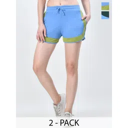 BAESD Women Pack Of 2 High-Rise Cotton Hot Pants Shorts-picture-22