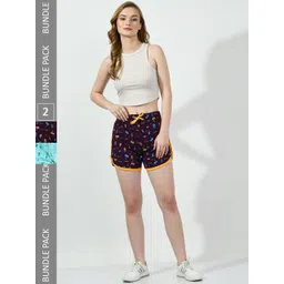 BAESD Women Pack Of 2 Printed Cotton High-Rise Shorts-picture-21