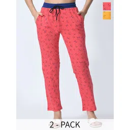 BAESD Women Pack Of 2 Printed Cotton Trousers-picture-13