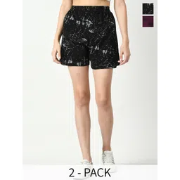 BAESD Women Pack of 2 Printed High-Rise Pure Cotton Shorts-picture-40