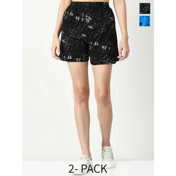 BAESD Women Pack Of 2 Printed High-Rise Pure Cotton Shorts-picture-14