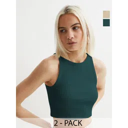 BAESD Women Pack of 2 Ribbed Round Neck Tank Crop Top-picture-19