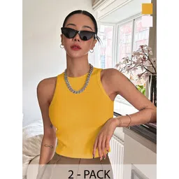 BAESD Women Pack of 2 Ribbed Sleeveless Tank Crop Top-picture-35