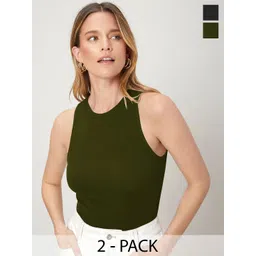 BAESD Women Pack Of 2 Ribbed Tank Crop Top-picture-40