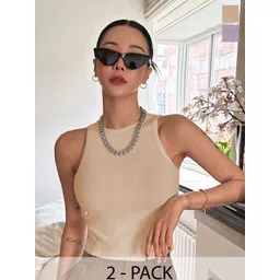 BAESD Women Pack of 2 Ribbed Tank Crop Top-picture-31