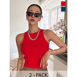 BAESD Women Pack of 2 Ribbed Tank Crop Top-picture-37