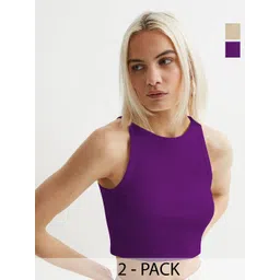 BAESD Women Pack of 2 Ribbed Tank Crop Top-picture-15