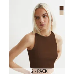 BAESD Women Pack of 2 Ribbed Tank Crop Top-picture-29