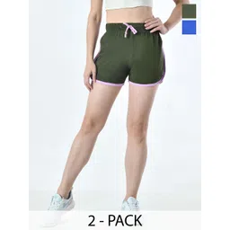 BAESD Women Pack of 2 Solid Regular Fit High-Rise Cotton Hot Pants Shorts-picture-11