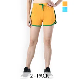 BAESD Women Pack of 2 Solid Regular Fit High-Rise Cotton Hot Pants Shorts-picture-12