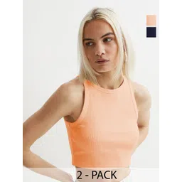 BAESD Women Pack of 2 Solid Sleeveless Crop Tops-picture-14