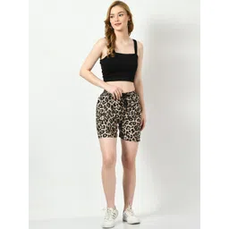 BAESD Women Pack Of 2 Typography Printed High-Rise Cotton Shorts image 4