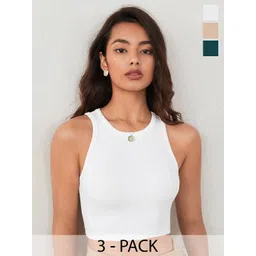 BAESD Women Pack of 3 Solid Sleeveless Tank Crop Top-picture-17