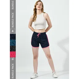 BAESD Women Pack Of 4 Printed Cotton High-Rise Shorts-picture-17