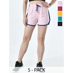 BAESD Women Pack Of 5 Solid High-Rise Cotton Hot Pants Shorts-picture-10