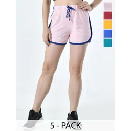 BAESD Women Pack of 5 Solid Regular Fit High-Rise Hot Pants Above Knee Shorts-picture-17