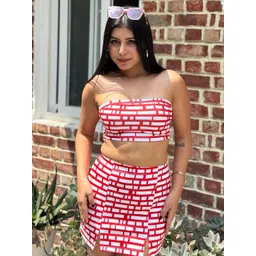 BAESD Women Printed Bandeau Top & Mini Skirt Set-picture-39