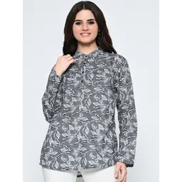 BAESD Women Printed Flared Sleeves Thread Work Floral Kurta-picture-23